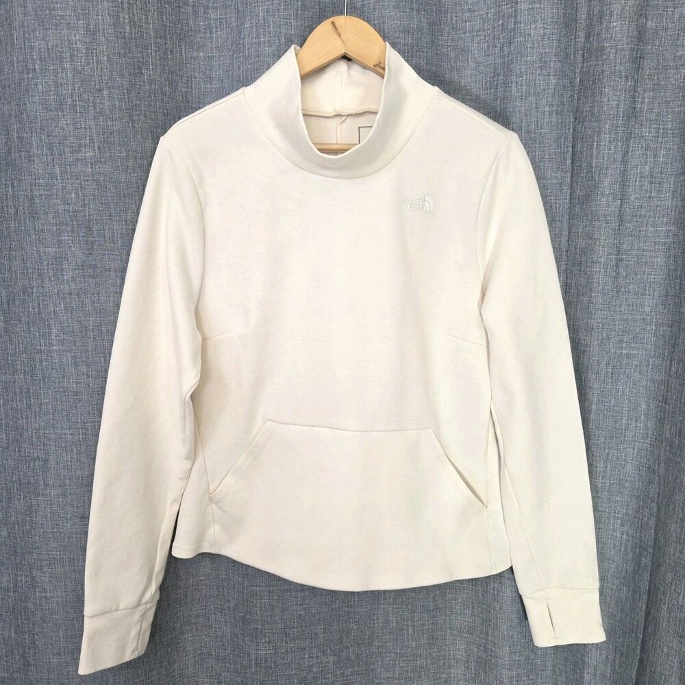 The North Face City Standard Double Knit Funnel Jersey Sweater Women's L Cream